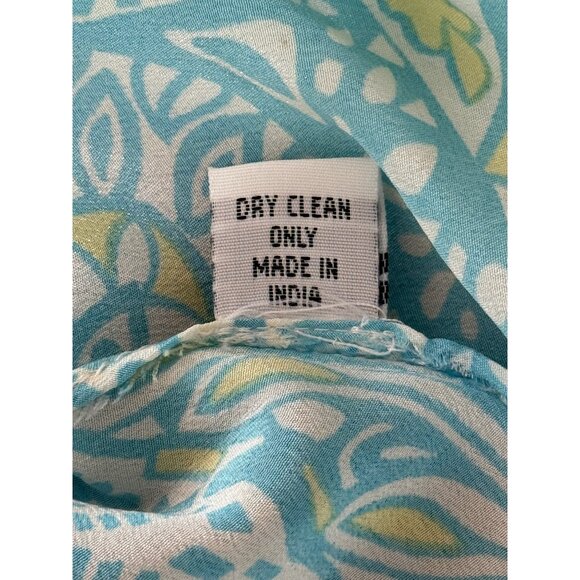 Amaya Womens Blue Silk Tunic Embroidered Paisley V-Neck Size 38 / US Small - Picture 8 of 8